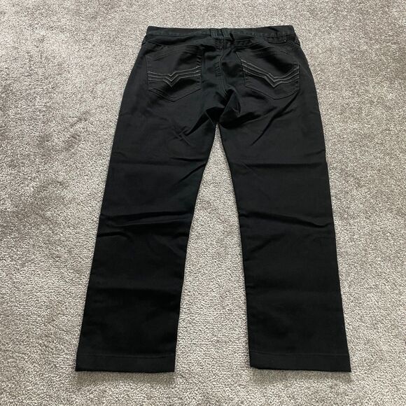 Guess Drexel Skinny Chino Pants Womens 33x26 Black Dark Wash Mid Rise Cotton - Picture 2 of 16